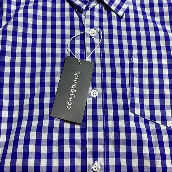 Spring&Gege Boys' Long Sleeve Plaid Poplin Button Down Shirt 💙3/$30💙 - Picture 2 of 6